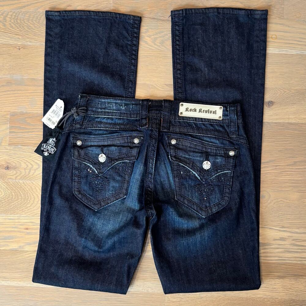 NWT Rock Revival Heather Bootcut Jeans Low Rise Y2K Rare 2010s Womens Size 30 - Picture 7 of 12